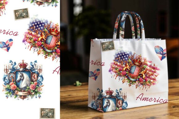 American Seamless Watercolor Pattern: Your Design Toolkit