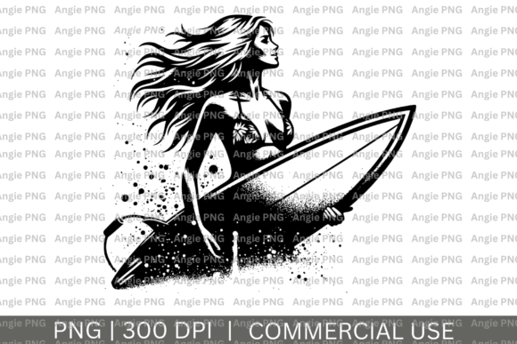 Capturing Coastal Vibes with Summer Girl Surfer Clipart