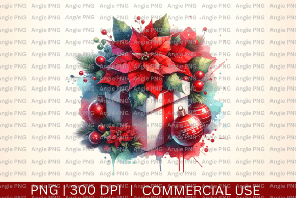 Christmas Watercolor Present Gift PNG: A Designer's Festive Asset