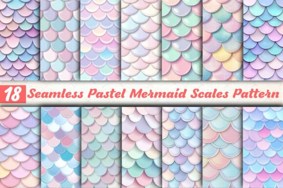 Elevate Your Projects with a Pastel Mermaid Scales Pattern Background
