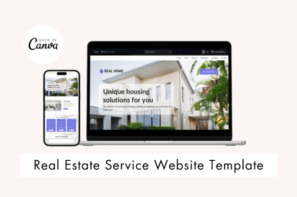 Real Estate Service Website Template: One-Click Publishing