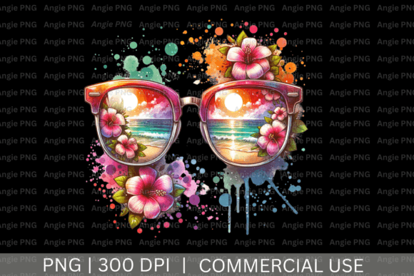 Retro Beach Sunglasses PNG Clipart: Your Design Asset