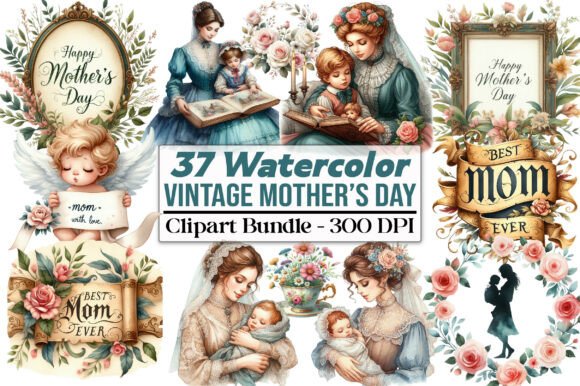 Timeless Charm: Vintage Mother’s Day Clipart for Modern Projects