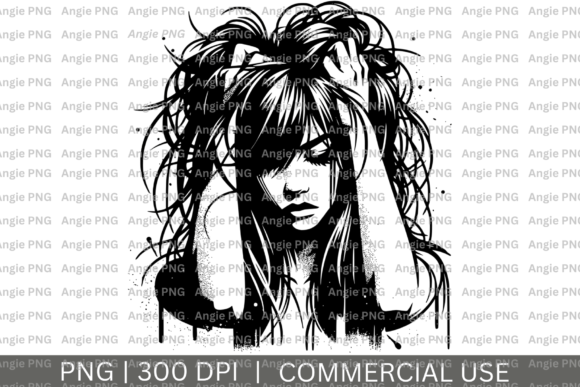 Unleash Creative Chaos with Messy Hair Girl Vector PNG