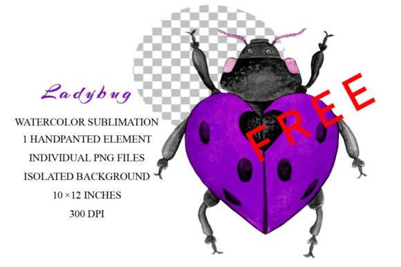 Watercolor Ladybug Sublimation, PNG: A Creative Design Asset